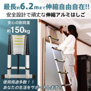 はしご 6.2m 伸縮はしご 伸縮 伸縮梯子 ...の詳細画像1