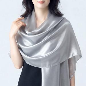 ストール 大判 薄手 レディース ショール 羽織り メタリック 光沢 透け感 シアー エレガント 結婚式 パーティー ドレス用 フォーマル 上品 お呼ばれ 春夏秋