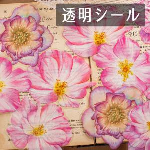 【販売終了】美好的一天　透明シール 超大判の花シール「与爾花影相伴」1100609