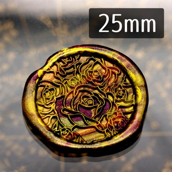 シーリングスタンプ 1100652「全面バラ（線描）」2.5cm ヘッドのみ 封蝋印 真鍮製 真ちゅ...