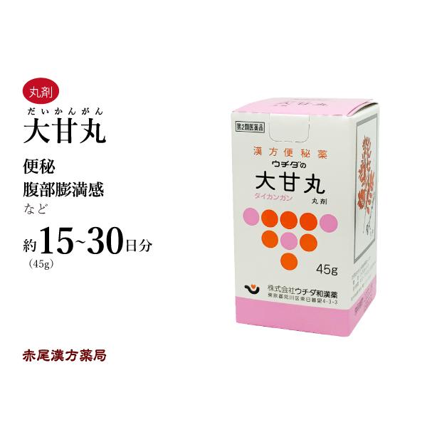 大甘丸 ダイカンガン ウチダ和漢薬45g 約600丸 お腹が張り、苦しい頑固な便秘 便秘に伴う吹き出...