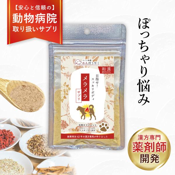 メラメラサプリ わんぽうやく 和漢素材20g 犬用サプリメント 赤尾漢方薬局 無添加 国産 天然素材...
