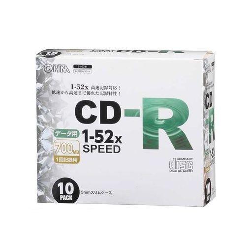 オーム電機 ［PC-M52XCRD10L］ CD-Rデータ用 52倍速 10P スリムケース入り P...