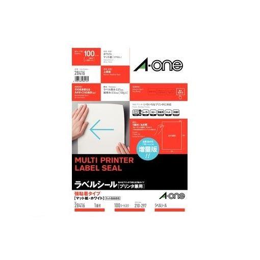 A-one（エーワン） ［28416］ ラベルシール［プリンタ兼用］強粘着タイプ　Ａ４　１面　１００...