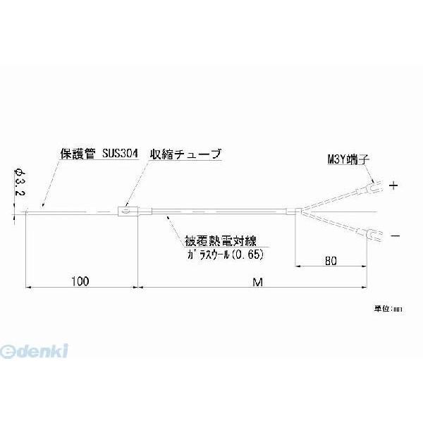 日本電測 ［TN5-1Ｍ］ リード線形シース熱電対 TN51Ｍ