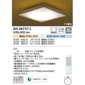 安心のメーカー保証 【インボイス対応店】AH48737L コイズミ照明器具 シーリングライト LED リモコン付 実績20年の老舗