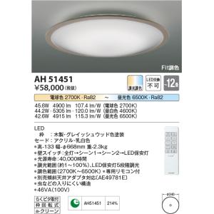 安心のメーカー保証 【インボイス対応店】AH51451 コイズミ照明器具 シーリングライト LED リモコン付 実績20年の老舗