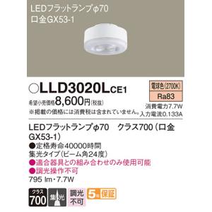 (5個セット)LLD4000VCB1 フラットランプ (Panasonic)