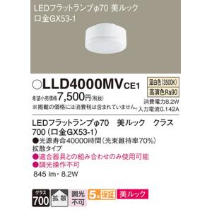 安心のメーカー保証 【インボイス対応店】LLD4000MVCE1（LDF8WW-D-H-GX53/S） パナソニック照明 ランプ類 LEDユニット LED◆｜akarinoatoz