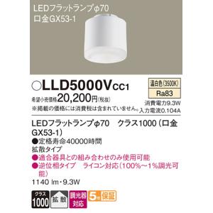 Panasonic（パナソニック） 在庫品 LLD3000CU1 LEDフラットランプ[φ70
