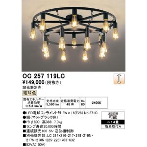 安心のメーカー保証 OC257119LC （ランプ別梱包） 『OC257119#＋NO271C×16』 オーデリック シャンデリア LED 実績20年の老舗の商品画像
