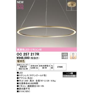 安心のメーカー保証 【インボイス対応店】OC257217R オーデリック照明器具 ペンダント LED リモコン付  実績20年の老舗｜akarinoatoz