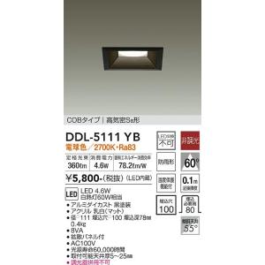 安心のメーカー保証【インボイス対応店】【送料無料】大光電機照明器具 DDL-5111YB ダウンライト LED≪即日発送対応可能 在庫確認必要≫灯の広場