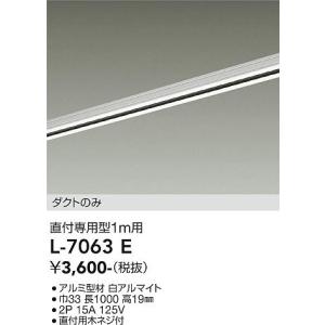 安心のメーカー保証【インボイス対応店】【送料無料】大光電機照明器具 L-7063E 配線ダクトレール レールのみ≪即日発送対応可能 在庫確認必要≫灯の広場