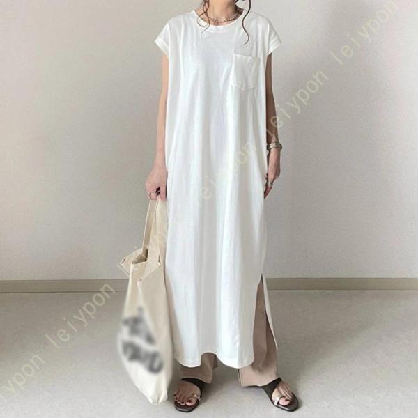 ワンピース ドレス Tシャツワンピ シャツワンピ 半袖 春 夏 春夏 ワンピース カットソー 綿混 ...