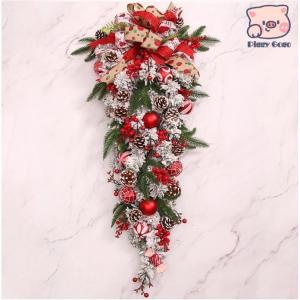 赤字クリスマスリース クリスマス飾り 玄関飾り...の詳細画像1