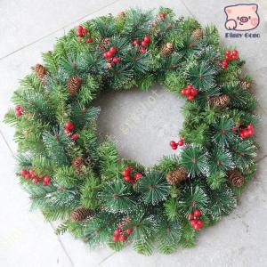クリスマスリース 玄関ドア用 クリスマス飾り オーナメント 雰囲気満載 ドア飾り 壁掛け 屋外 結婚式 お祝い 玄関 ドア クリスマス リース 花輪