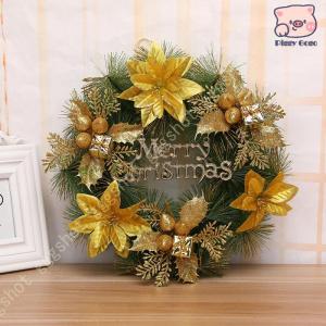 クリスマスリース クリスマス飾り ドア 玄関 リース 壁飾り 花輪 キラキラ ボール フラワーリース 玄関 クリスマス リース オーナメント ドア吊り