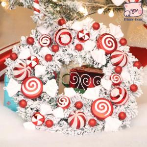 クリスマスリース 玄関ドア リース 造花 ドアチャーム 花輪 ガーランド ドア 壁飾り デラックスリース かわいい ゴージャス ナチュラルリース