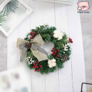 クリスマスリース ベル 松笠 果実物語 来年順調語り 玄関リース ドアチャーム クリスマス 飾り デコレーション X’mas 飾り 輪 緑 贈り物