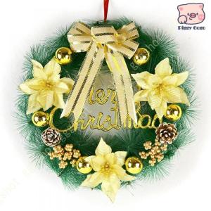 クリスマス花輪 クリスマスリース 玄関リース ドア 窓 玄関 リース オーナメント インテリア 華やか 可愛い クリスマス デコレーション おしゃれ