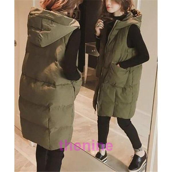 ダウン　レディース　ロング　防寒　ダウン ダウン フェイクダウンフードロング