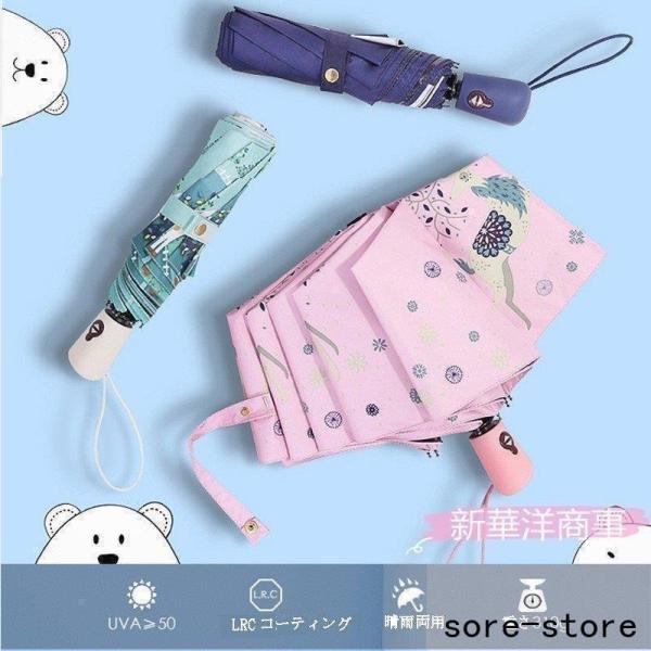 折りたたみ 傘 子供 自動開閉 折り畳み傘 ワンタッチ 耐風 撥水 晴雨兼用 UVカット 遮光 レデ...