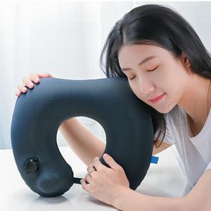 ポンプ式 ネックピロー U型 空気枕 首枕 携...の詳細画像5