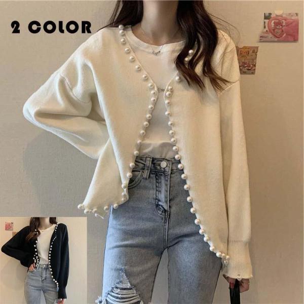 カーディガン カパール釦カーディガン