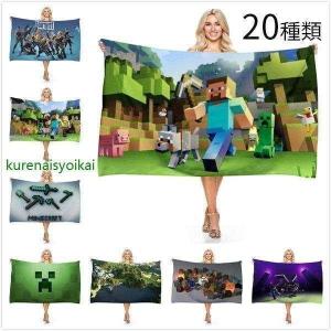 バスタオル MINECRAFT マインクラフト タオル 生活雑貨 住まい 装飾 軽量 バスルーム用品 お手軽 シャンプー トリートメント ボディソープ