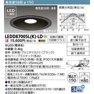 φ150 電球色 LED一体形ダウンライト 高...の詳細画像2