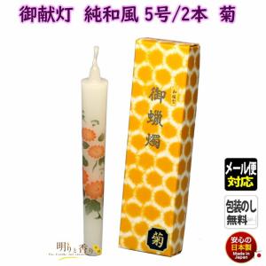 【美品】絵ろうそく　和蝋燭　アート　2本セット 絵ろうそく 御献灯 純和風 和蝋 型 ごけんとう 5号2本 蓮 はす 約3時間