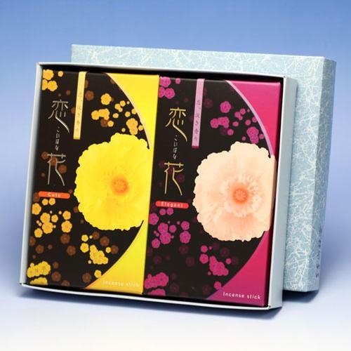 お線香　線香　恋花シリーズ　Cute　キュート　黄箱　Elegant　エレガント　赤箱　大バラセット