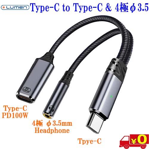 Lumen ルーメン LAD-CMCFAUX100 分岐ケーブル Type-C to PD100W充...