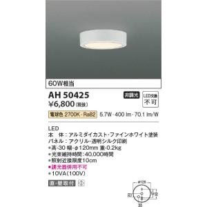 AH50425 照明器具 薄型LED小型シーリ...の詳細画像1