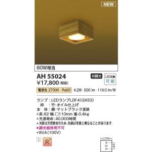 AH55024 照明器具 ランプタイプ小型和風シーリング (60W相当) LED（電球色） コイズミ...