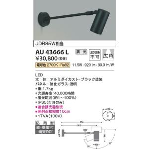 AU43666L  照明器具 調光対応エクステリアスポットライト LED（電球色） コイズミ照明(P...