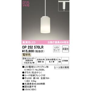 OP252570LR ペンダントライト (プラグ)・レール専用 (白熱灯60W相当) LED（電球色） オーデリック(ODX) 照明器具