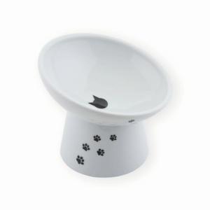 猫壱necoichiハッピーダイニング 猫用 脚付にゃにゃめフードボウル レギュラー 猫柄吐き戻し軽減 電子レンジ&食器洗浄機対応