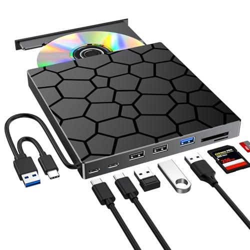 外付けDVDドライブ 2025年最新高速モデル・多機能1台 USB3.0＆Type-C対応 光学式C...