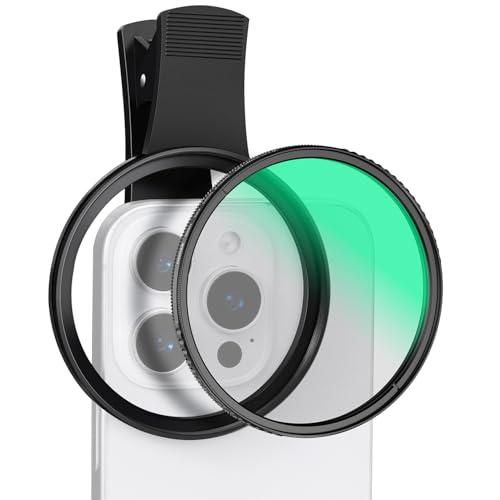 K&amp;F CONCEPT スマホレンズ CPLフィルター+スマホ用グリップ キット反射抑え＆色彩向上+...