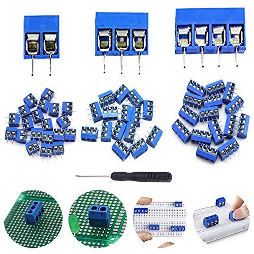 Youmile 60個スクリューターミナルブロックコネクタPCBマウントKF301 2/3/4ピンピ...