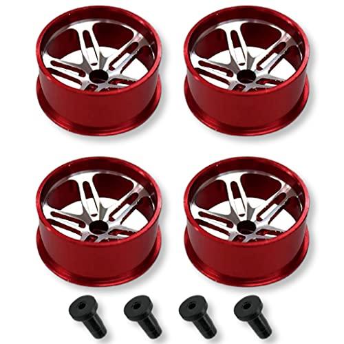 Lanx. ミニ四駆用 アルミホイール 4個セット レッド デュアル5スポークローハイトタイヤ用 レ...