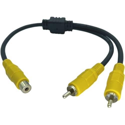 カモンCOMON製RCAビデオ2分配ケーブルメス⇔オスx2/0.3mVDF-Y