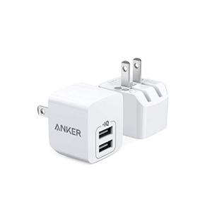 2個セットAnker PowerPort mini（USB充電器 12W 2ポート）PSE技術基準適合/折りたたみ式プラグ/PowerIQ/超コ｜akarustore