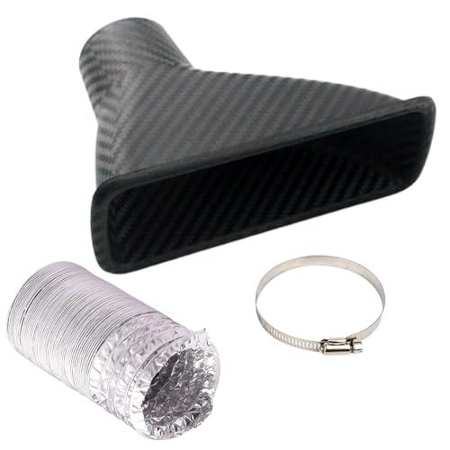 cartuccia エアインテークダクト 汎用 ドライ カーボン 風 バンパー ボンネット 吸気 ア...