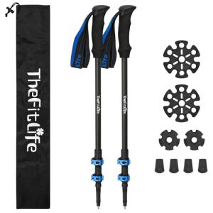 TheFitLife トレッキングポール カーボン 登山 ストック 軽量 57-120cm