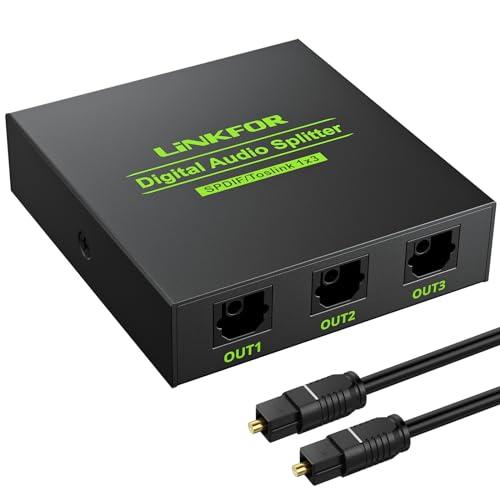 LiNKFOR SPDIF/TosLink 光デジタル 分配器 1入力3出力 LPCM2.0 DTS...