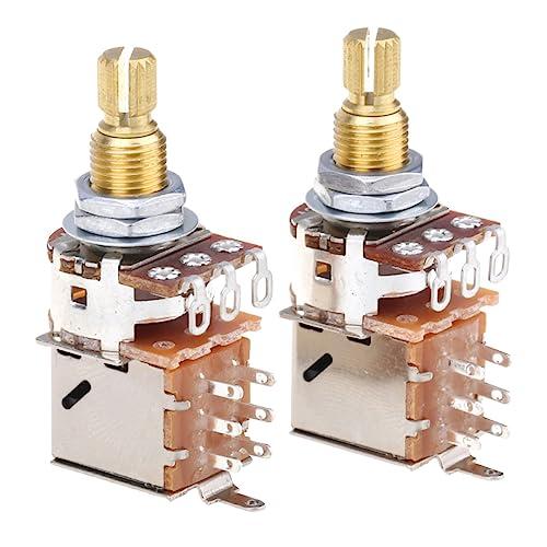 Musiclily Pro プッシュ-プルポットミリ規格 250KΩ Aカーブ 18mm ブラス製 ...