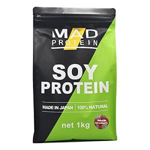 MADPROTEIN ソイプロテイン 人工甘味料不使用 国内製造 大豆 植物性プロテイン ナチュラルストロベリー 1kg｜あかるストア